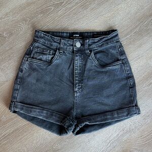 Cotton On Black High Rise Stretch Denim Shorts Size 4